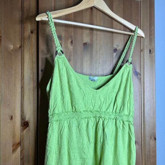 Vintage Y2K Babydoll Tank Top Women’s XL Lime Green Fairy Whimsical Sleeveless - Picture 2 of 6